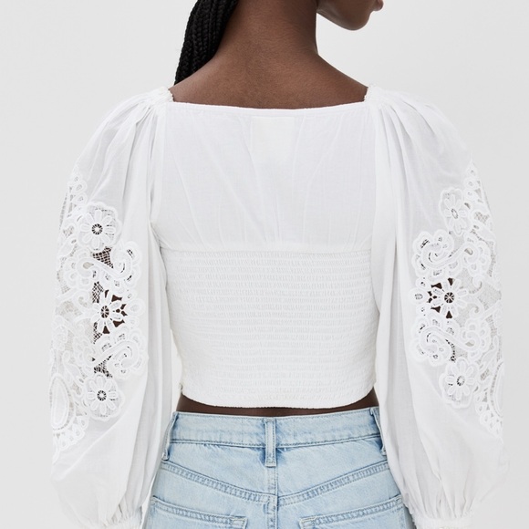 NWOT FARM Rio White Lace Blouse - Picture 2 of 6